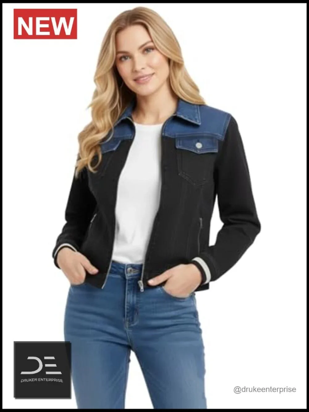 Vintage Distressed Denim Jacket Long Sleeve Button Front Casual Spring